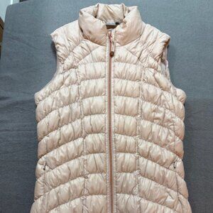 Athleta Women’s Quilted Down Puffer Vest/Light Pink Beige/Size S